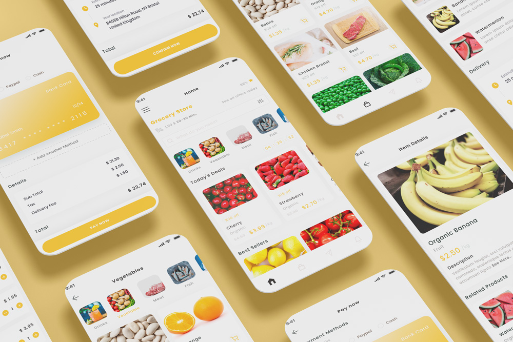 Grocery Shop Delivery & Food Store App & UI Kit - 1