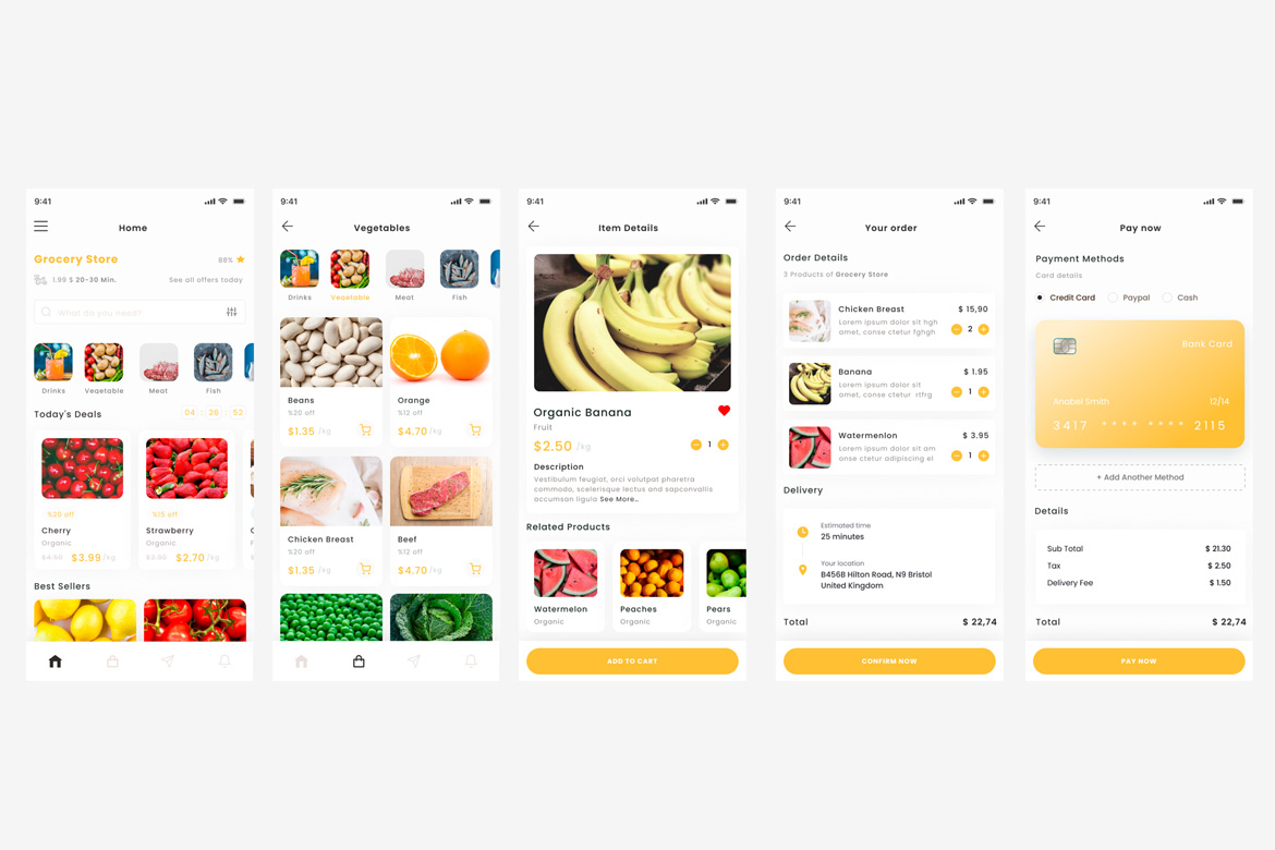 Grocery Shop Delivery & Food Store App & UI Kit - 2