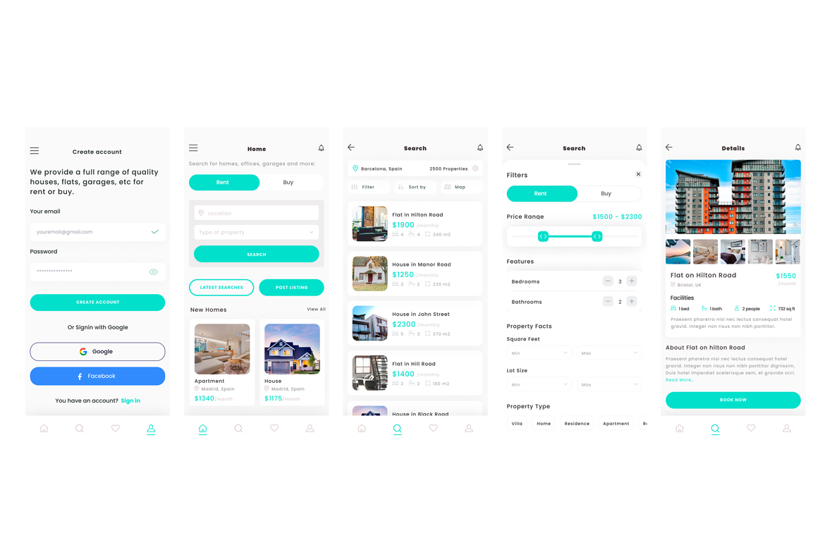 Real State, Buy House & Properties App & Ui Kit - 2