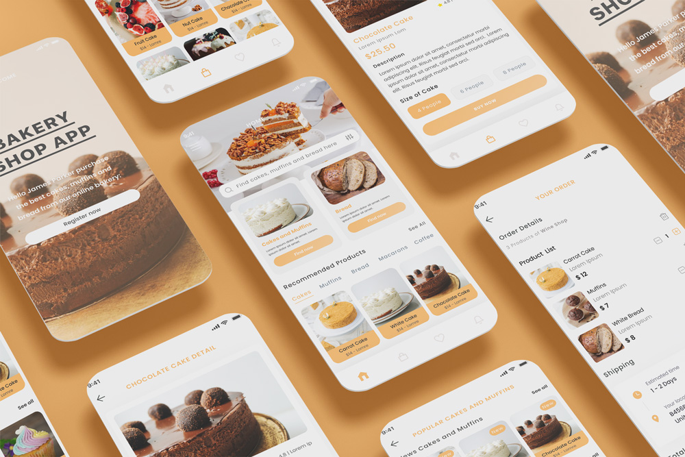 Cake E-commerce, Muffin Store & Bakery Shop App UI - 1