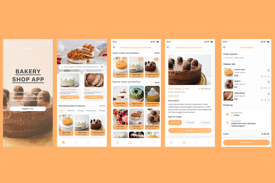 Cake E-commerce, Muffin Store & Bakery Shop App UI - 2